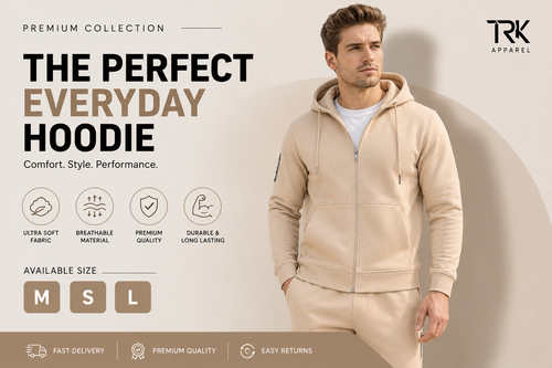 Premium Black Zip-Up Hoodie