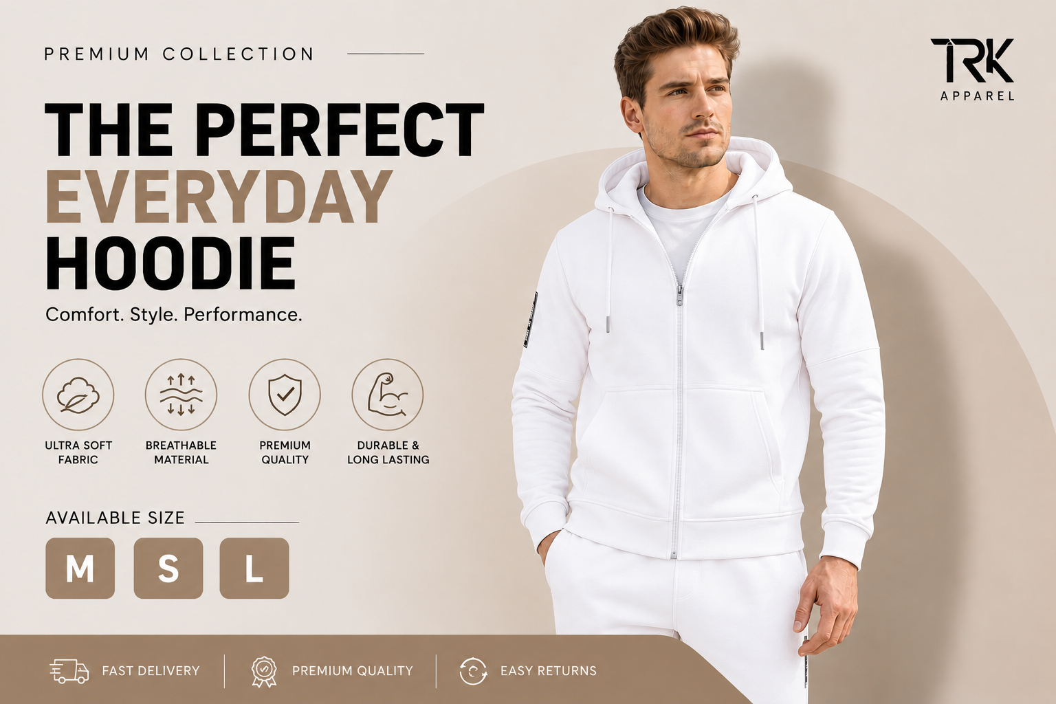 Premium Black Zip-Up Hoodie